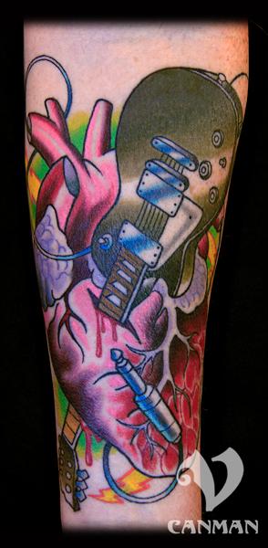 Tattoos - Sacred heart and guitar - 122466
